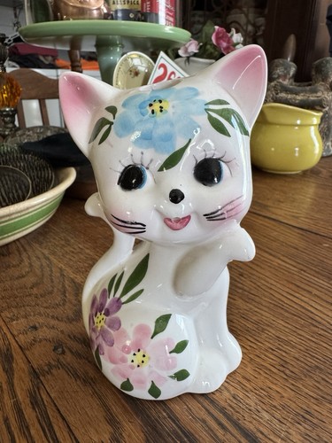 Vintage ceramic cat string - ceramic,
