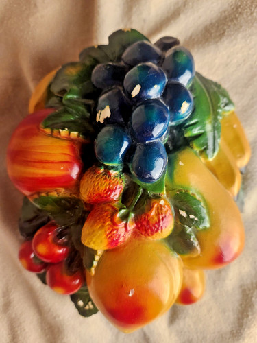 Vintage 1940 chalkware fruit - chalkware,