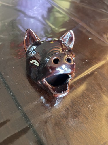 Vintage ceramic pig head - vintage,